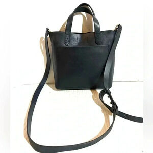 Madewell navy leather satchel handbag